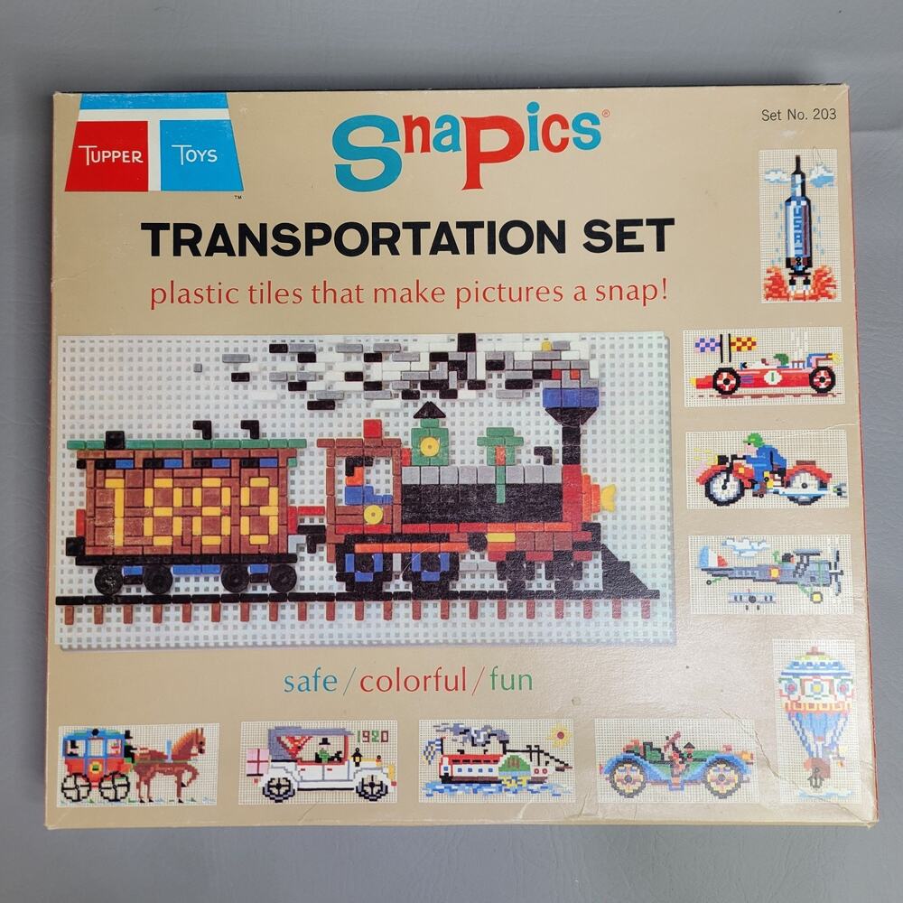 SnaPics Transportation Set #203 Tupperware Toys 1969 Dart Industries USA Tupper